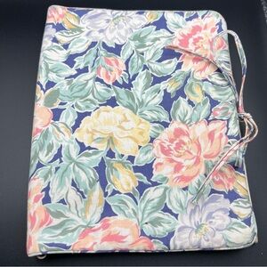 Diane Von Furstenberg 80s Pastel Floral Makeup Bag Pink and Yellow Cosmetic Bag